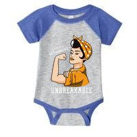 Leukemia Awareness Month Unbreakable Warrior Vintage Gift Infant Baby Jersey Bodysuit