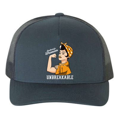 Leukemia Awareness Month Unbreakable Warrior Vintage Gift Yupoong Adult 5-Panel Trucker Hat