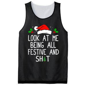 Look At Me Being All Festive And Shit Funny Christmas Mesh Reversible Basketball Jersey Tank