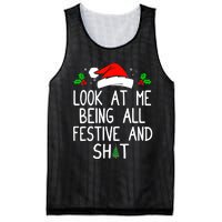 Look At Me Being All Festive And Shit Funny Christmas Mesh Reversible Basketball Jersey Tank