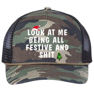 Look At Me Being All Festive And Shit Humorous  Retro Rope Trucker Hat Cap