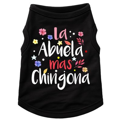 La Abuela Mas Chingona Spanish Grandma Floral Gift Doggie Tank