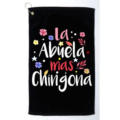 La Abuela Mas Chingona Spanish Grandma Floral Gift Golf Towel