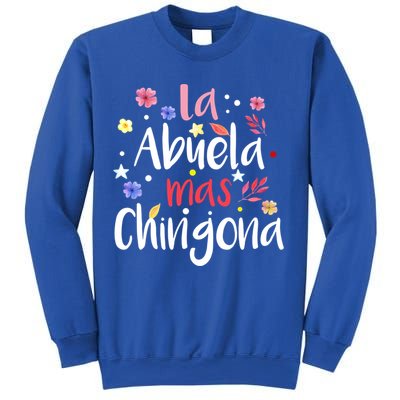 La Abuela Mas Chingona Spanish Grandma Floral Gift Sweatshirt