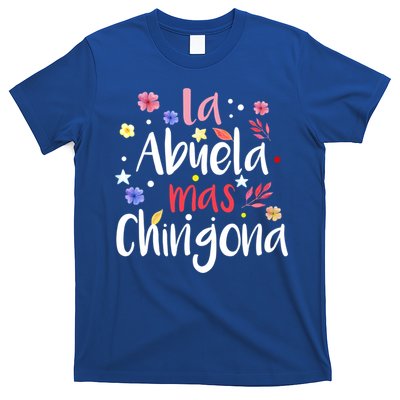 La Abuela Mas Chingona Spanish Grandma Floral Gift T-Shirt