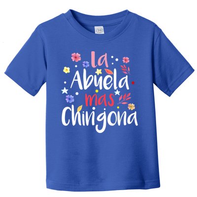La Abuela Mas Chingona Spanish Grandma Floral Gift Toddler T-Shirt