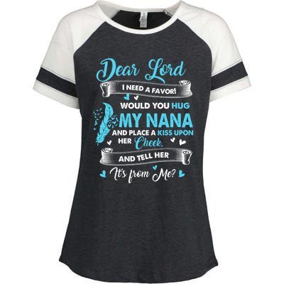 Loved And Missed My Nana In Memories Heaven Lost My Nana Cute Gift Enza Ladies Jersey Colorblock Tee