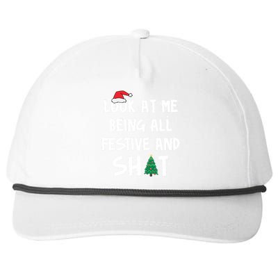 Look At Me Being All Festive And Shit Funny Christmas Snapback Five-Panel Rope Hat