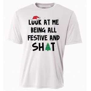 Look At Me Being All Festive And Shit Funny Christmas Cooling Performance Crew T-Shirt