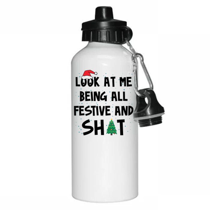 Look At Me Being All Festive And Shit Funny Christmas Aluminum Water Bottle