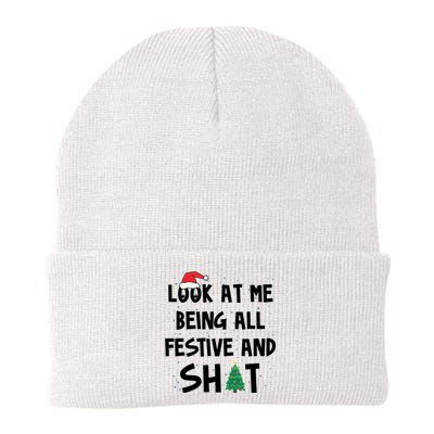 Look At Me Being All Festive And Shit Funny Christmas Knit Cap Winter Beanie