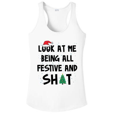 Look At Me Being All Festive And Shit Funny Christmas Ladies PosiCharge Competitor Racerback Tank