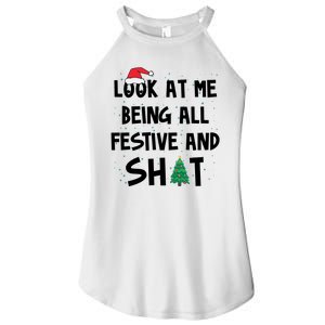 Look At Me Being All Festive And Shit Funny Christmas Women's Perfect Tri Rocker Tank