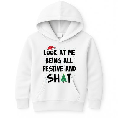 Look At Me Being All Festive And Shit Funny Christmas Kids Hoodie