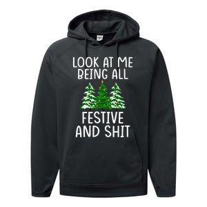 Look At Me Being All Festive And Shit Humorous Xmas Performance Fleece Hoodie