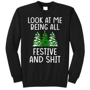 Look At Me Being All Festive And Shit Humorous Xmas Sweatshirt