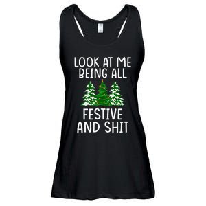 Look At Me Being All Festive And Shit Humorous Xmas Ladies Essential Flowy Tank