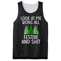 Look At Me Being All Festive And Shit Humorous Xmas Mesh Reversible Basketball Jersey Tank