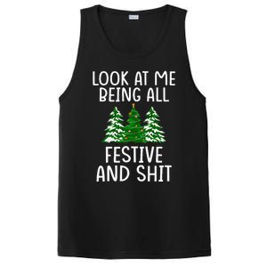 Look At Me Being All Festive And Shit Humorous Xmas PosiCharge Competitor Tank