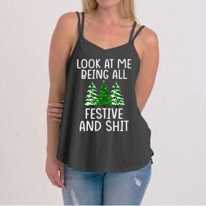 Look At Me Being All Festive And Shit Humorous Xmas Women's Strappy Tank