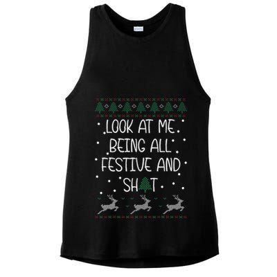 look at me being all festive Humorous Xmas  Ladies PosiCharge Tri-Blend Wicking Tank