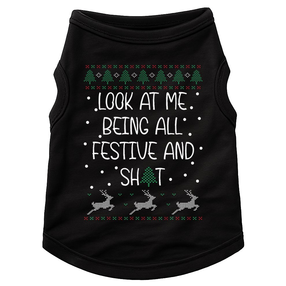 look at me being all festive Humorous Xmas  Doggie Tank