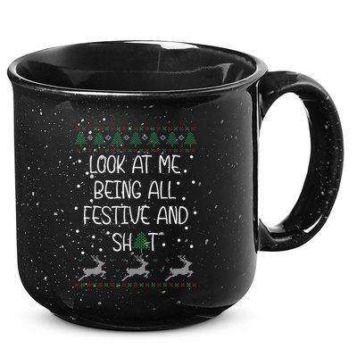 look at me being all festive Humorous Xmas  15oz Campfire Ceramic Mug