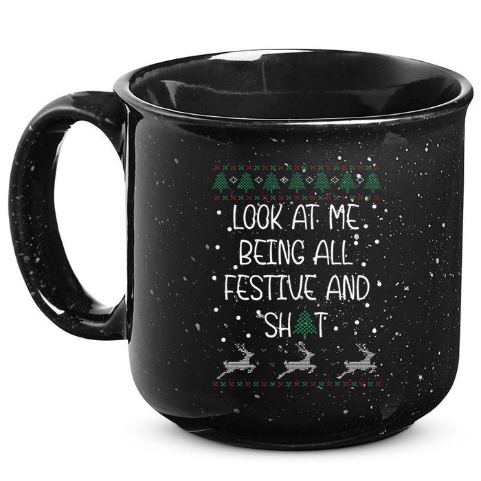 look at me being all festive Humorous Xmas  15oz Campfire Ceramic Mug