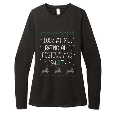 look at me being all festive Humorous Xmas  Womens CVC Long Sleeve Shirt