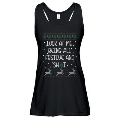 look at me being all festive Humorous Xmas  Ladies Essential Flowy Tank
