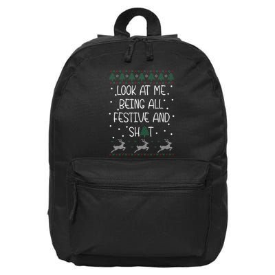 look at me being all festive Humorous Xmas  16 in Basic Backpack