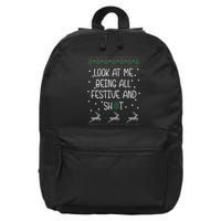 look at me being all festive Humorous Xmas  16 in Basic Backpack