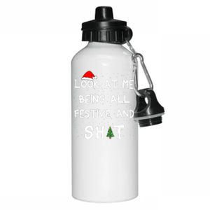 Look At Me Being All Festive Christmas Matching Family  Aluminum Water Bottle