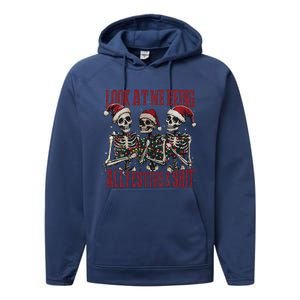 Look At Me Being All Festive And Shits Funny Skeleton Xmas Performance Fleece Hoodie