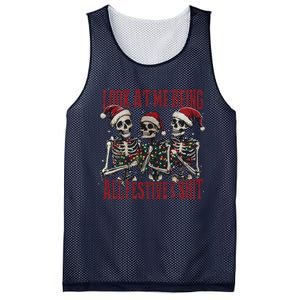 Look At Me Being All Festive And Shits Funny Skeleton Xmas Mesh Reversible Basketball Jersey Tank