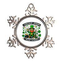 Leprechaun Approved Mischief In Progress Funny St. PatrickS Metallic Star Ornament