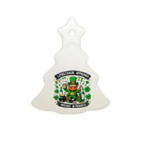 Leprechaun Approved Mischief In Progress Funny St. PatrickS Ceramic Tree Ornament