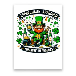 Leprechaun Approved Mischief In Progress Funny St. PatrickS Poster