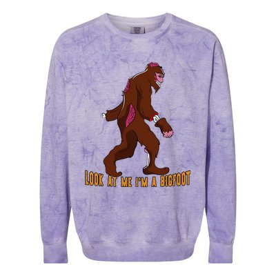 Look At Me Im A Bigfoot Halloween Costume Bigfoot Gift Gift Colorblast Crewneck Sweatshirt