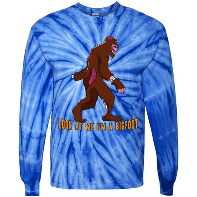 Look At Me Im A Bigfoot Halloween Costume Bigfoot Gift Gift Tie-Dye Long Sleeve Shirt