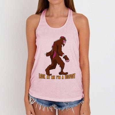 Look At Me Im A Bigfoot Halloween Costume Bigfoot Gift Gift Women's Knotted Racerback Tank