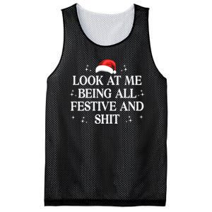 Look At Me Being All Festive And Shits Funny Xmas Christmas Mesh Reversible Basketball Jersey Tank