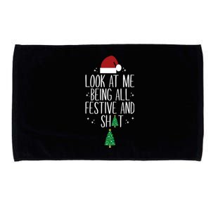 Look At Me Being All Festive And Shits Funny Xmas Christmas Microfiber Hand Towel