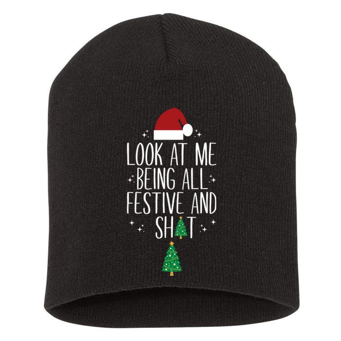 Look At Me Being All Festive And Shits Funny Xmas Christmas Short Acrylic Beanie