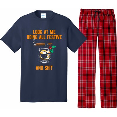 Look At Me Being Festive And Shit Christmas Pun Drinking Pajama Set