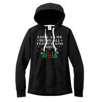 Look At Me Being All Festive And Shits Funny Xmas Christmas Women's Fleece Hoodie