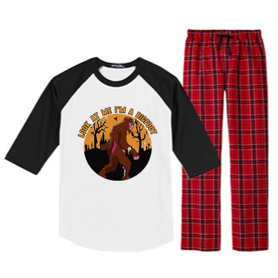 Look At Me Im A Bigfoot Halloween Costume Bigfoot Gift Raglan Sleeve Pajama Set