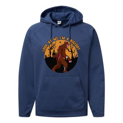 Look At Me Im A Bigfoot Halloween Costume Bigfoot Gift Performance Fleece Hoodie