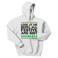 Look At Me Being All Festive And Shits Funny Xmas Christmas Kids Hoodie