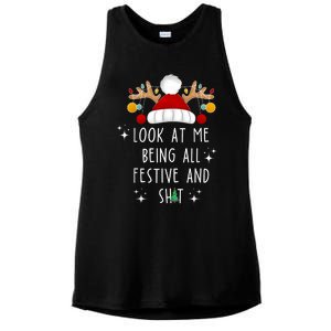 Look At Me Being All Festive And Shit Funny Christmas Tree Ladies PosiCharge Tri-Blend Wicking Tank